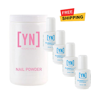 YOUNG NAILS - Acrylic Powder 660g. + 4 PROTEIN BOND