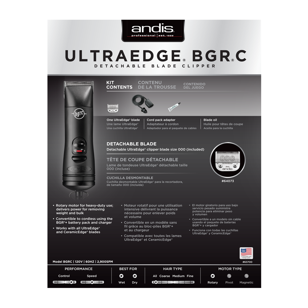 ANDIS - Ultraedge Bgrc Detachable Blade Clipper