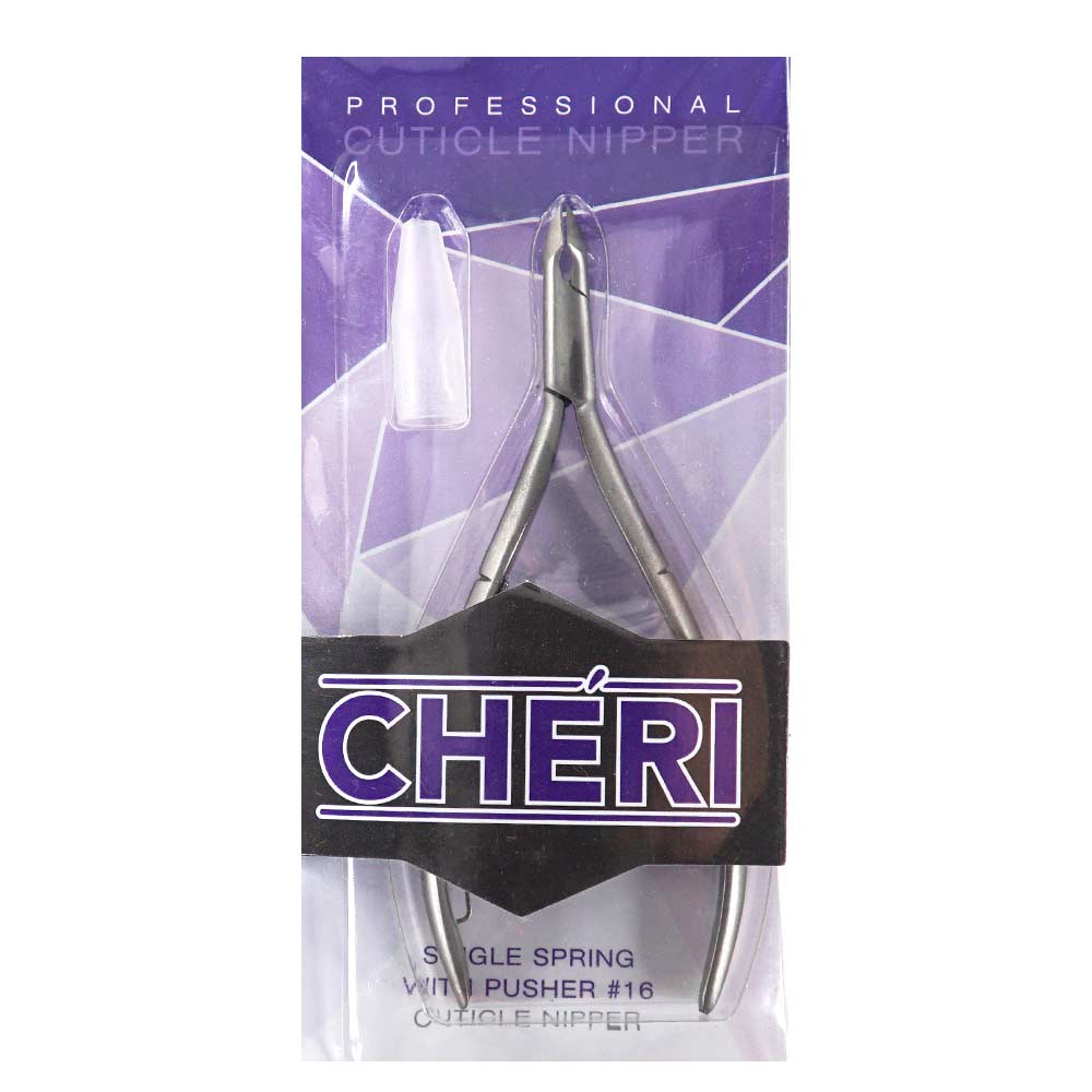 CHERI Cuticle Nipper - Single Spring Jaw 16 w/ Pusher