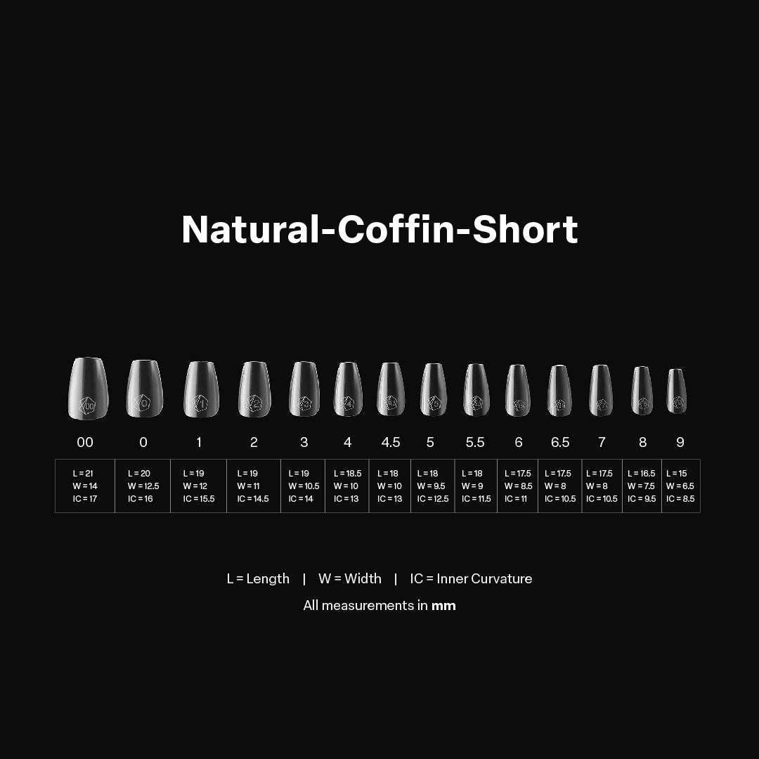 APRES - Gel-X Natural Coffin Short 2.0 Box of Tips 14 sizes