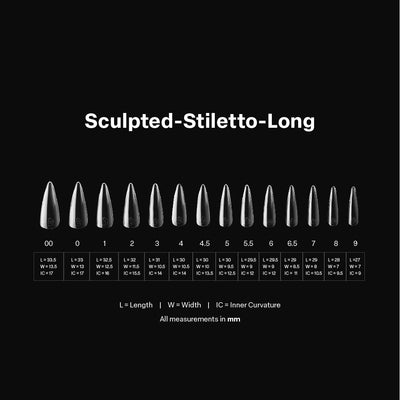 APRES - Gel-X Sculpted Stiletto Long 2.0 Box of Tips 14 sizes