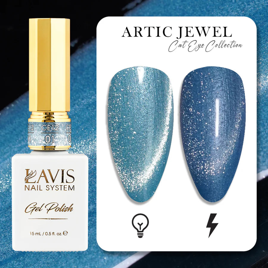 LAVIS Cat Eyes CE12 - 01 - Gel Polish 0.5 oz - Artic Jewel Collection