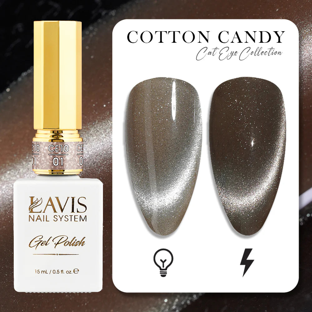 LAVIS Cat Eyes CE10 - 01 - Gel Polish 0.5 oz - Cotton Candy Collection