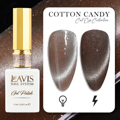 LAVIS Cat Eyes CE10 - 02 - Gel Polish 0.5 oz - Cotton Candy Collection