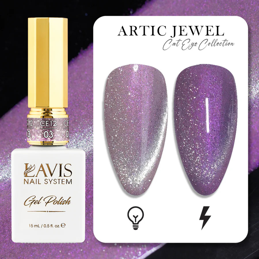 LAVIS Cat Eyes CE12 - 03 - Gel Polish 0.5 oz - Artic Jewel Collection