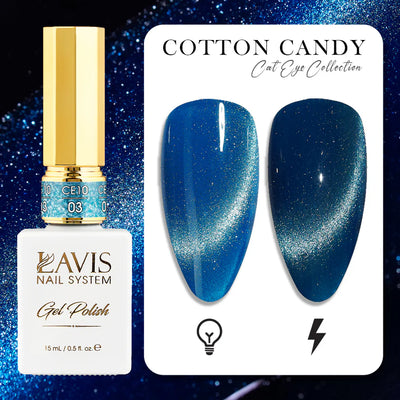 LAVIS Cat Eyes CE10 - 03 - Gel Polish 0.5 oz - Cotton Candy Collection