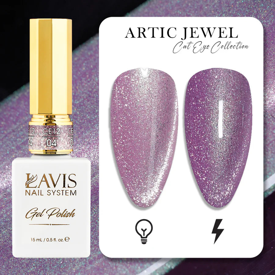 LAVIS Cat Eyes CE12 - 04 - Gel Polish 0.5 oz - Artic Jewel Collection