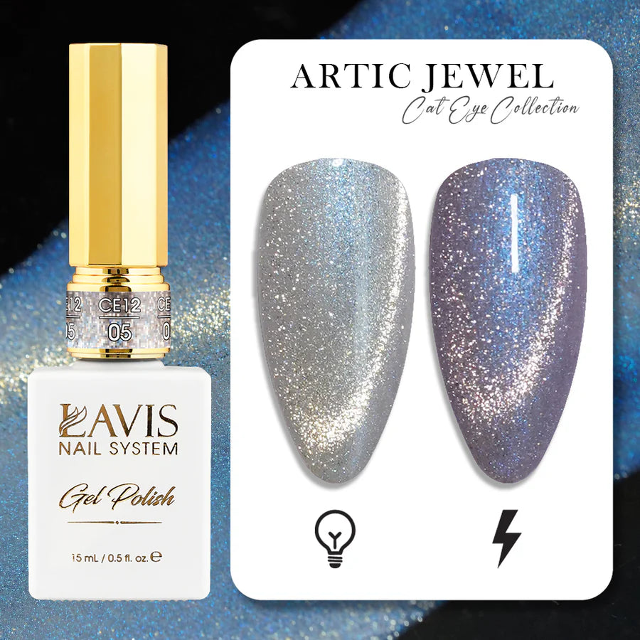 LAVIS Cat Eyes CE12 - 05 - Gel Polish 0.5 oz - Artic Jewel Collection