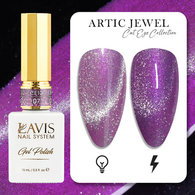 LAVIS Cat Eyes CE12 - 07 - Gel Polish 0.5 oz - Artic Jewel Collection