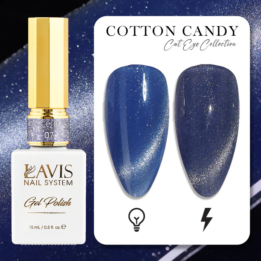 LAVIS Cat Eyes CE10 - 07 - Gel Polish 0.5 oz - Cotton Candy Collection