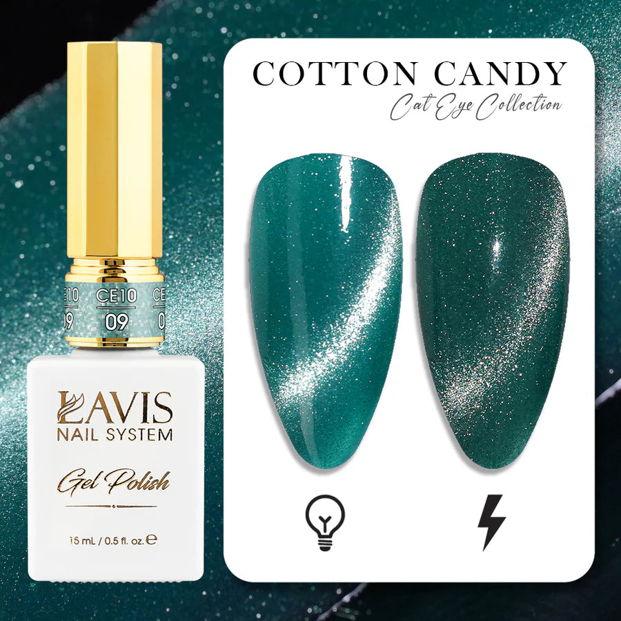 LAVIS Cat Eyes CE10 - 09 - Gel Polish 0.5 oz - Cotton Candy Collection