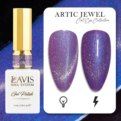 LAVIS Cat Eyes CE12 - 09 - Gel Polish 0.5 oz - Artic Jewel Collection