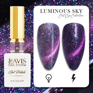 LAVIS Cat Eyes CE13 - 09 - Gel Polish 0.5 oz - Luminous Sky Collection