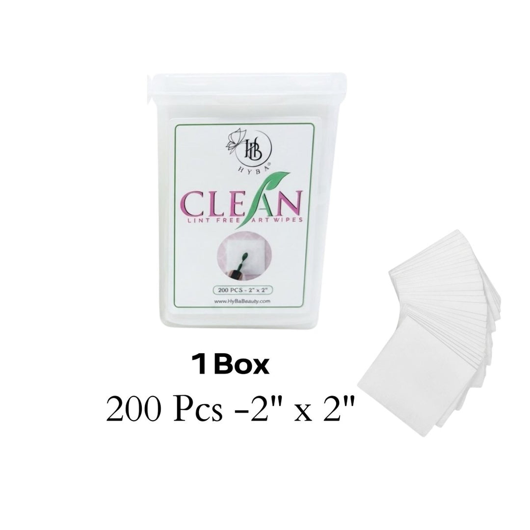 HyBa CLEAN Lint Free Wipes - 1 Box (200 PCS - 2x 2)