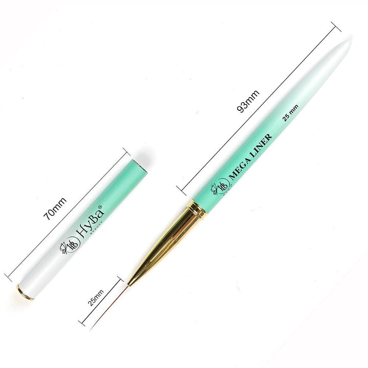 HyBa Mega Liner Nail Art Brush Tool 25mm 100% Kolinsky Hair, 