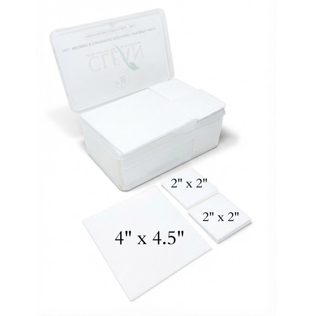 HyBa CLEAN Lint Free Wipes - 1 Mix Box (150pcs - 4 × 4.5 / 300 PCS - 2 × 2)
