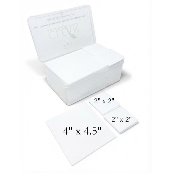 HyBa CLEAN Lint Free Wipes - 1 Mix Box (150pcs - 4 × 4.5 / 300 PCS - 2 × 2)