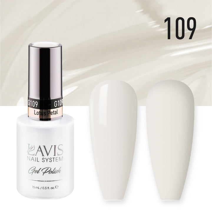 Lavis Gel Nail Polish Duo - 109 White Colors - Lotus Petal