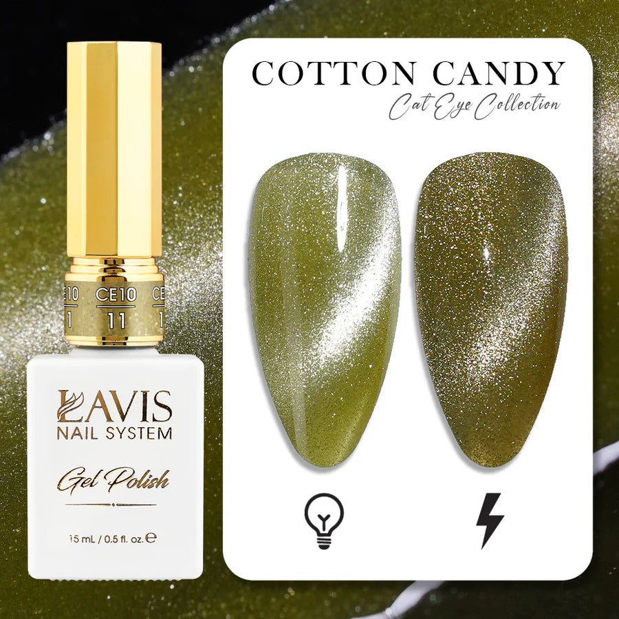 LAVIS Cat Eyes CE10 - 11 - Gel Polish 0.5 oz - Cotton Candy Collection