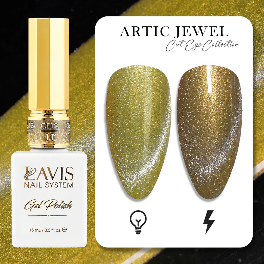 LAVIS Cat Eyes CE12 - 11 - Gel Polish 0.5 oz - Artic Jewel Collection