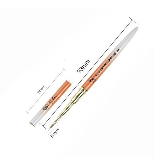 HyBa MICRO FILLER Nail Brush / 5mm #12 Kolinsky Bristles
