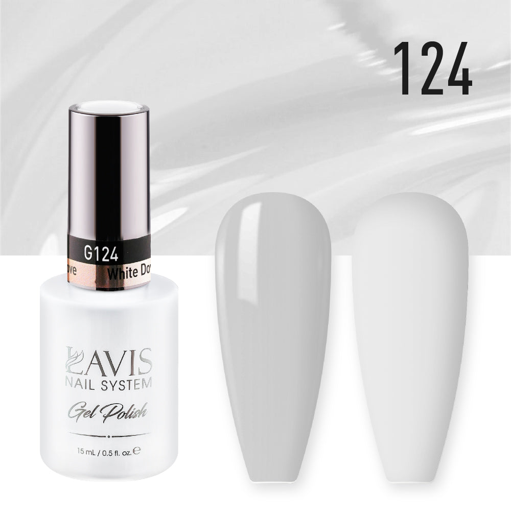 Lavis Gel Nail Polish Duo - 124 White Colors - White Dove