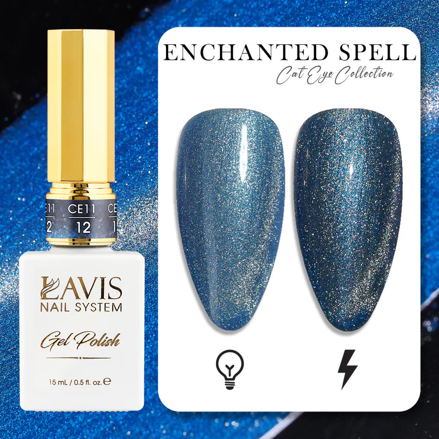 LAVIS Cat Eyes CE11 - 12 - Gel Polish 0.5 oz - Enchanted Spell Collection