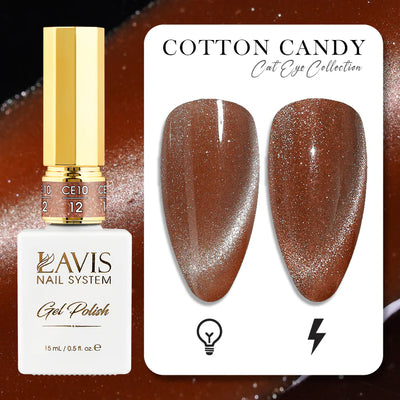 LAVIS Cat Eyes CE10 - 12 - Gel Polish 0.5 oz - Cotton Candy Collection