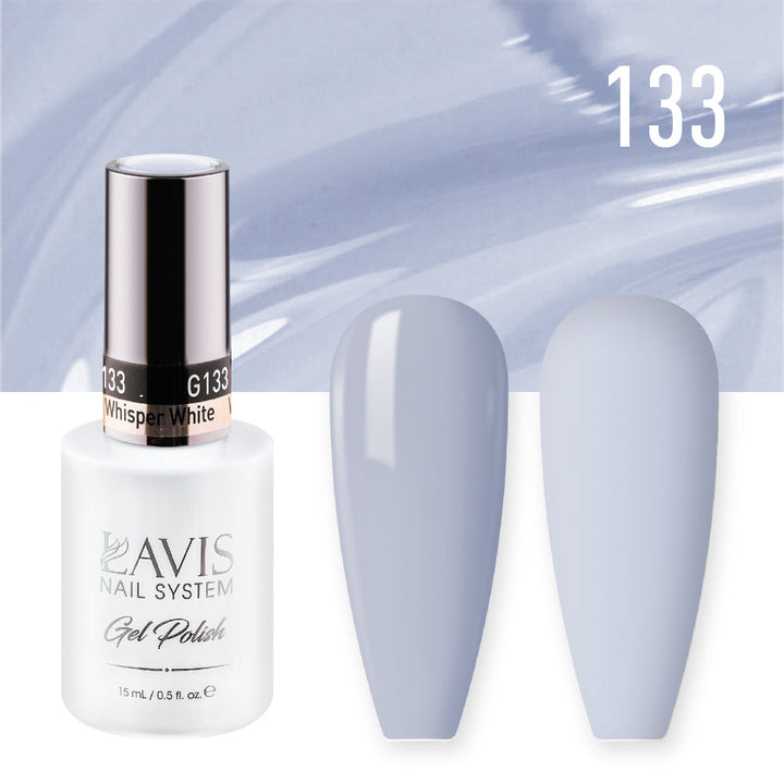 Lavis Gel Nail Polish Duo - 133 Blue Colors - Whisper White