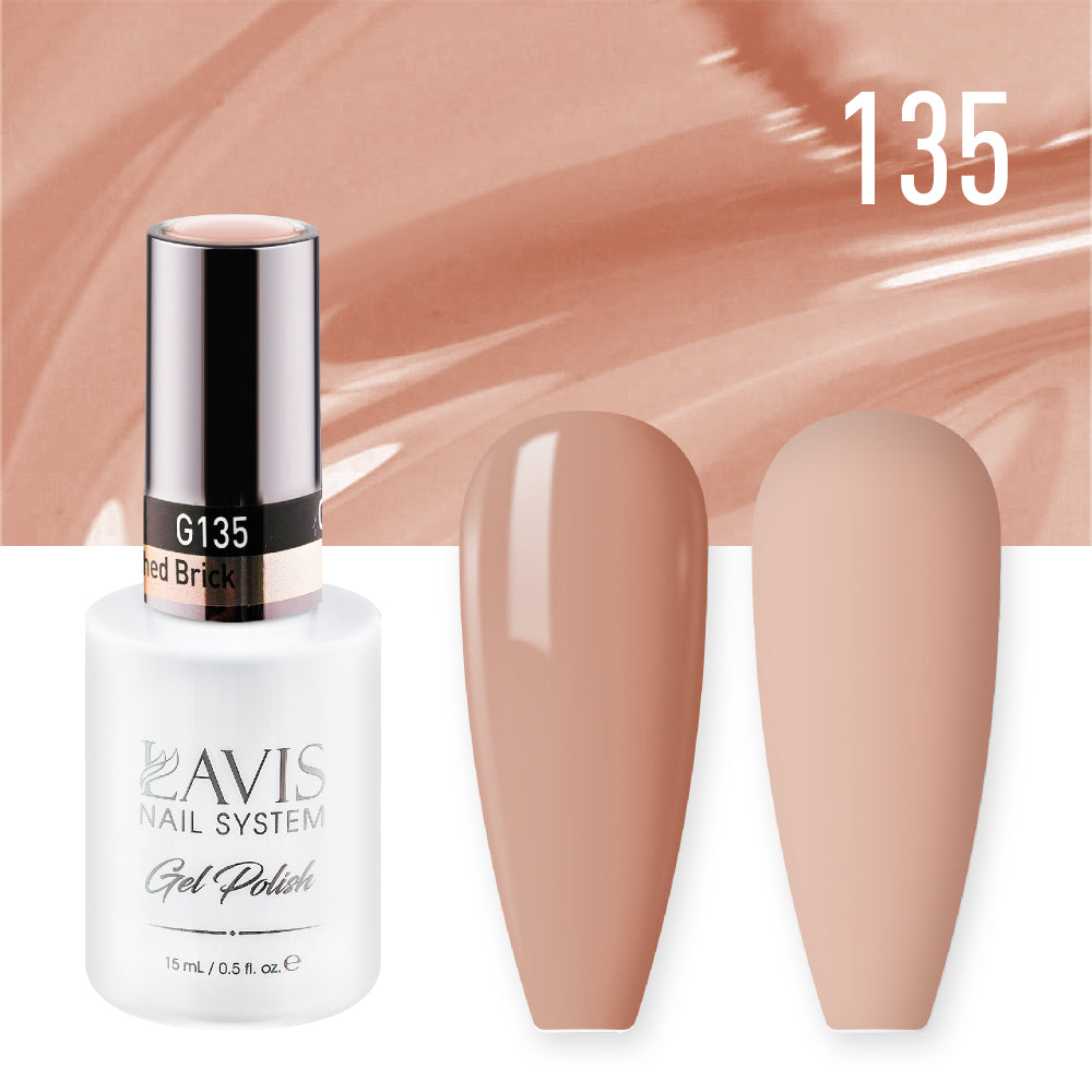 Lavis Gel Nail Polish Duo - 135 Nude Colors - Sunwashed Brick