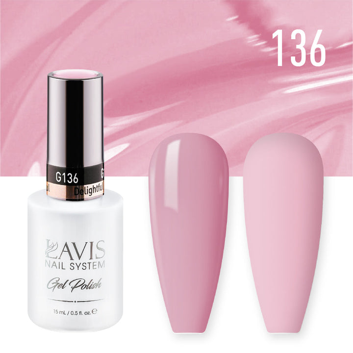 Lavis Gel Nail Polish Duo - 136 Pink Colors - Delightful