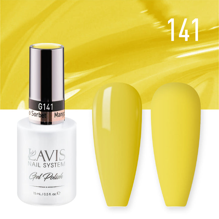 Lavis Gel Nail Polish Duo - 141 Yellow Colors - Mango Sorbet