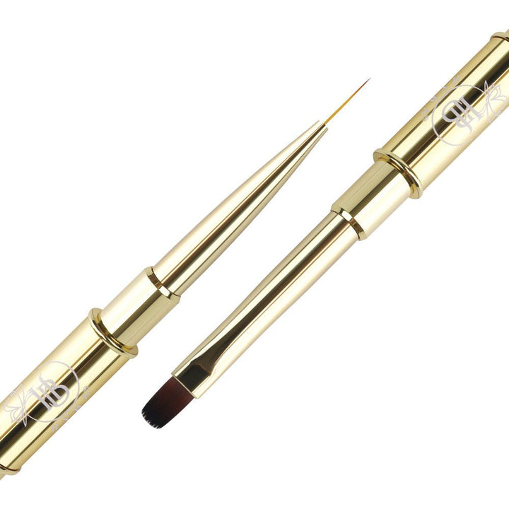HyBa BUILDER GEL- Square Dual Brush and Liner (GOLD) 