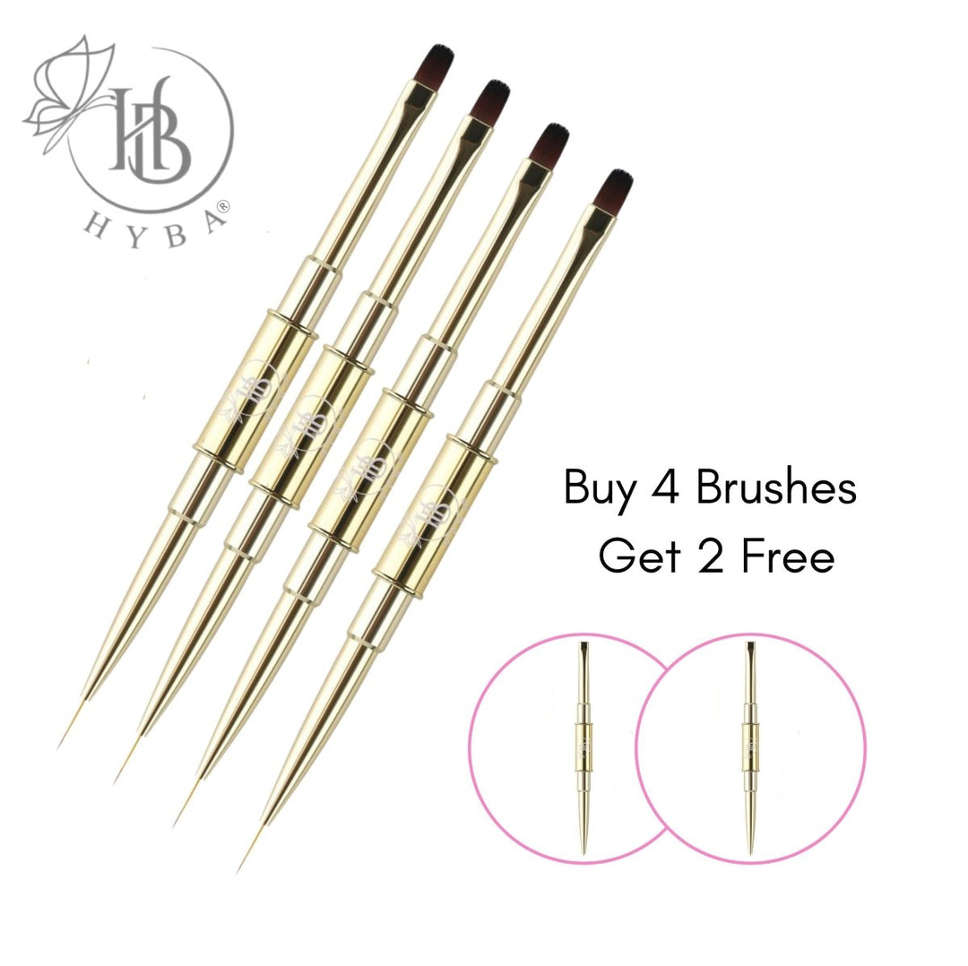 HyBa BUILDER GEL- Square Dual Brush and Liner (GOLD) 