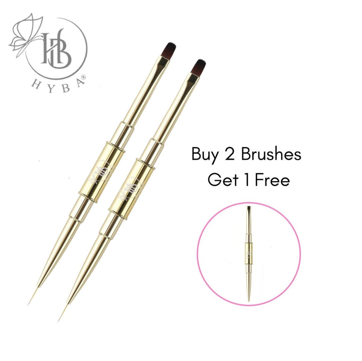 HyBa BUILDER GEL- Square Dual Brush and Liner (GOLD) 