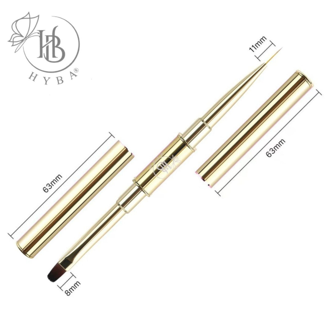 HyBa BUILDER GEL- Square Dual Brush and Liner (GOLD) 