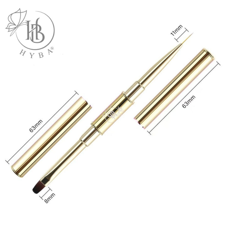 HyBa BUILDER GEL- Square Dual Brush and Liner (GOLD) 