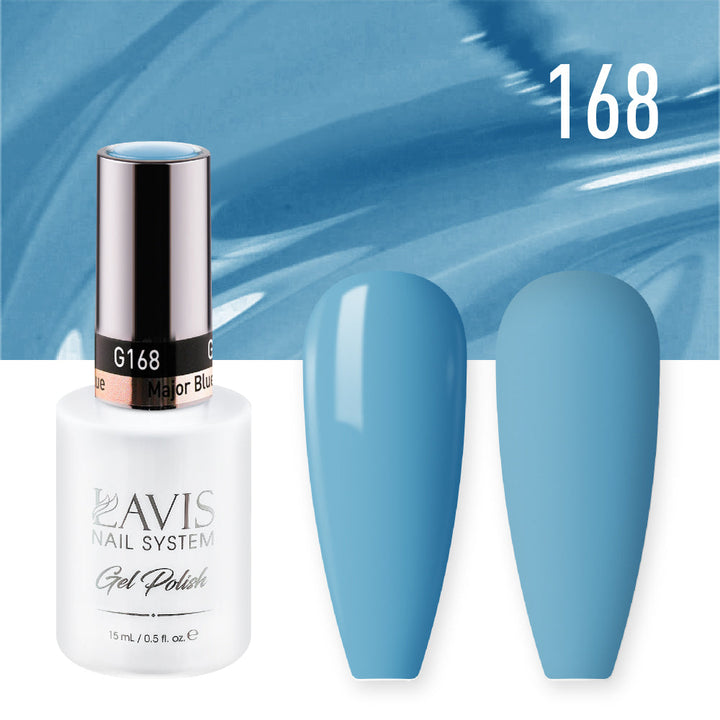 Lavis Gel Nail Polish Duo - 168 Blue Colors - Major Blue