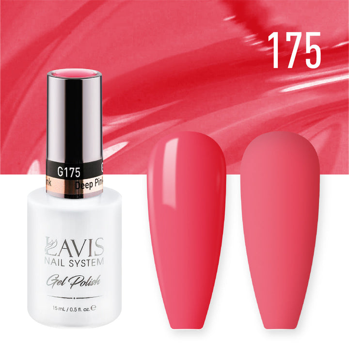 Lavis Gel Nail Polish Duo - 175 Pink Colors - Deep Pink