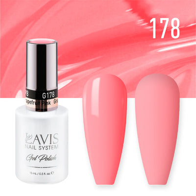 Lavis Gel Nail Polish Duo - 178 Pink Colors - Grapefruit Pink