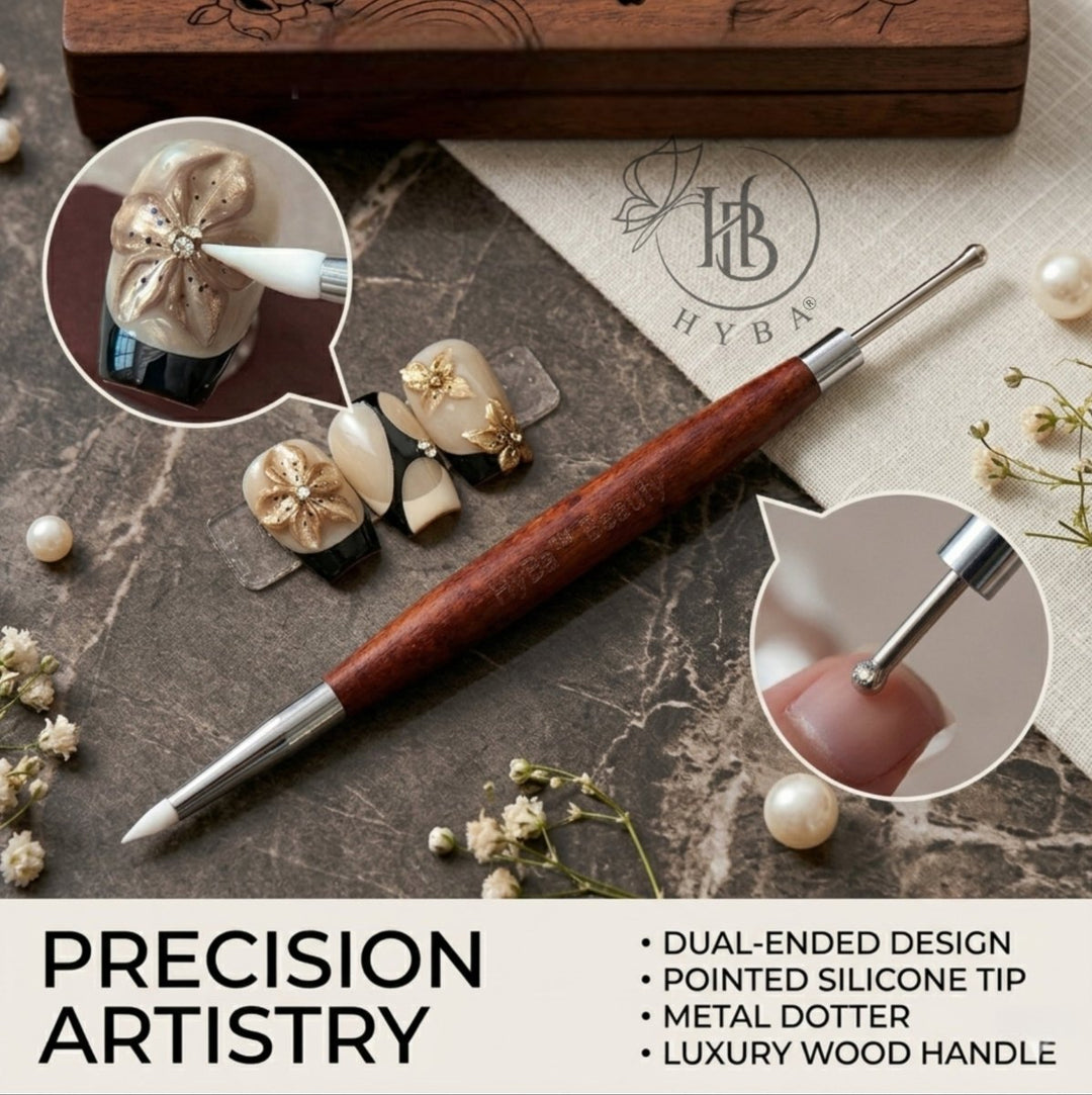 HyBa Molding Gel Dual Brush with Round Metal Tip 