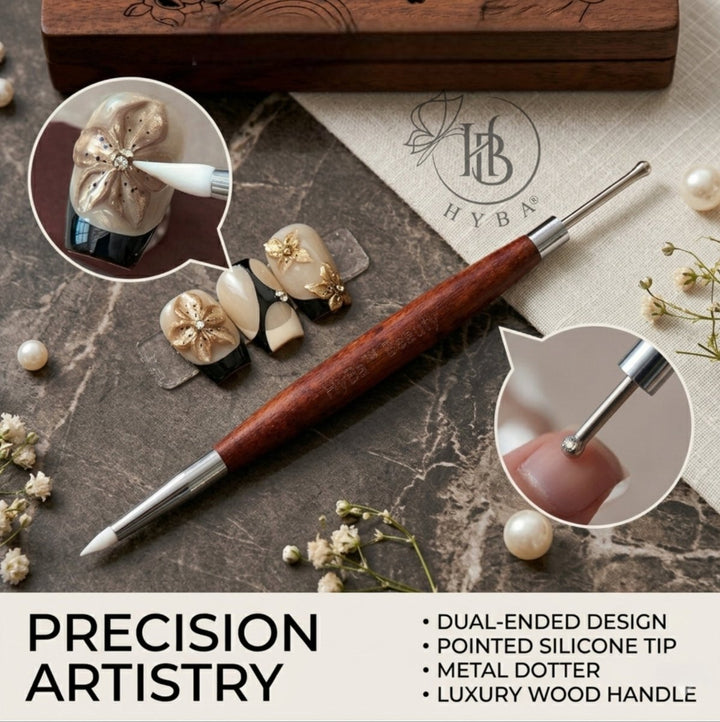 HyBa Molding Gel Dual Brush with Round Metal Tip 