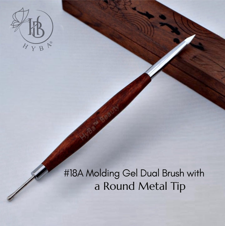HyBa Molding Gel Dual Brush with Round Metal Tip 