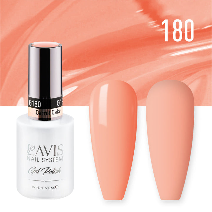 Lavis Gel Nail Polish Duo - 180 Peach Colors - Carrot Cake