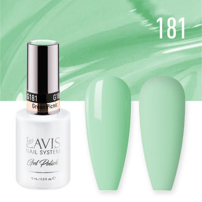 Lavis Gel Nail Polish Duo - 181 Green Colors - Green Picnic