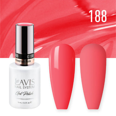 Lavis Gel Nail Polish Duo - 188 Pink Colors - Feverish Pink