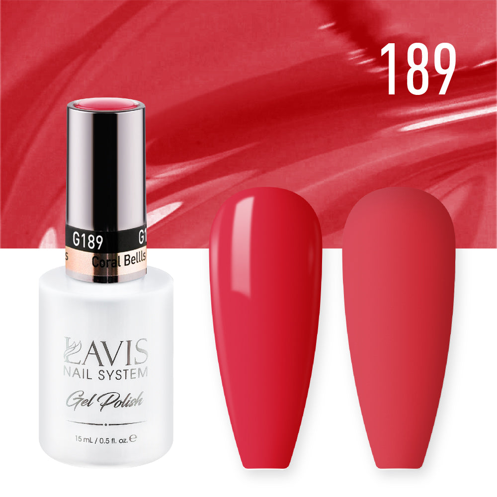 Lavis Gel Nail Polish Duo - 189 Crimson Colors - Coral Bellls