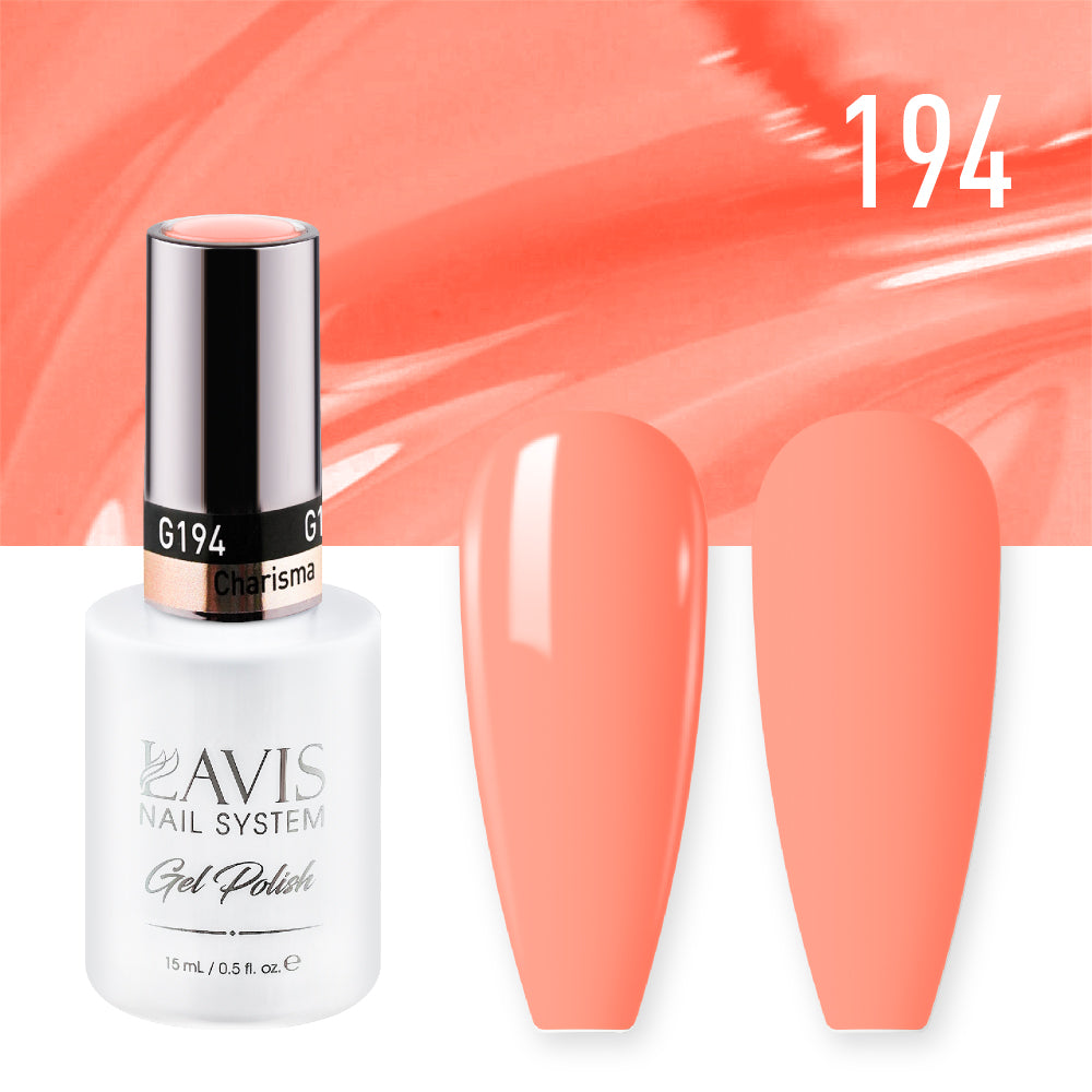 Lavis Gel Nail Polish Duo - 194 Coral Colors - Charisma
