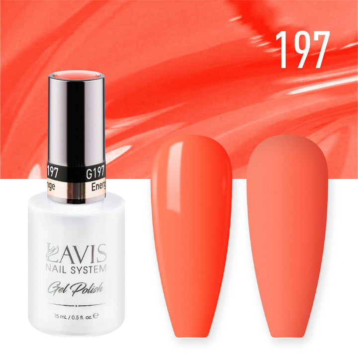 Lavis Gel Nail Polish Duo - 197 Orange Colors - Energetic Orange