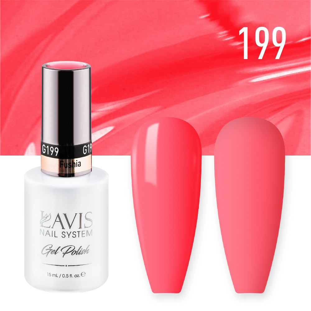 Lavis Gel Nail Polish Duo - 199 Pink Colors - Fushia